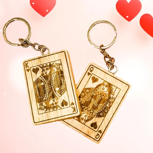 Brown_Non-Customizable_Wooden_Keychain_With_Engraved_King_And_Queen_Of_Hearts_Design_For_Couples