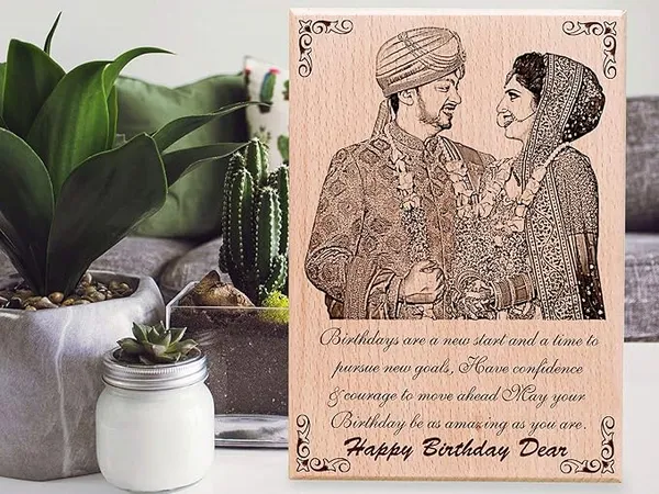 Brown_Engraved_Happy_Birthday_Wooden_Customizable_Photo_Frame_With_Custom_Text(12_X_9_In)