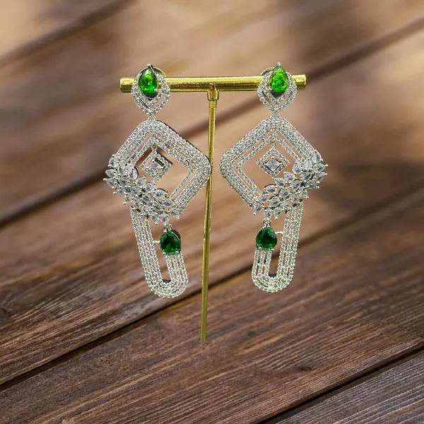 Dark_Green_American_Diamond_Stone_Earring_Set_For_Women