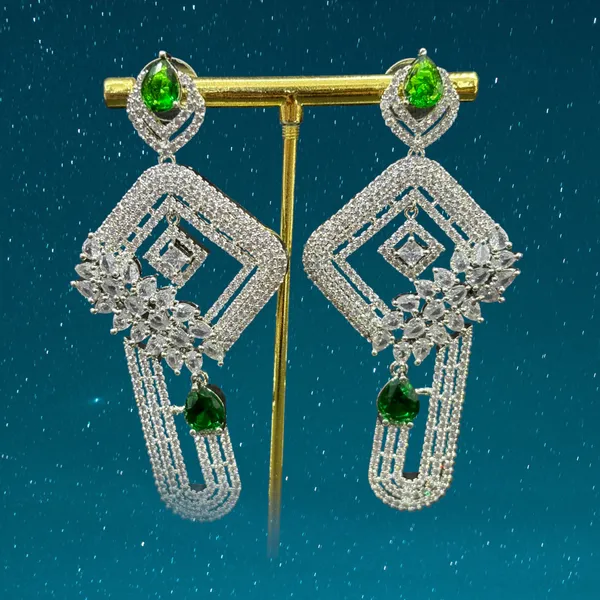 Dark_Green_American_Diamond_Stone_Earring_Set_For_Women