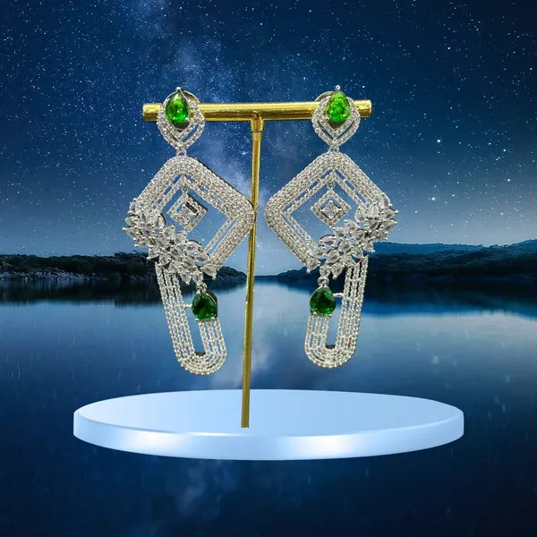 Dark_Green_American_Diamond_Stone_Earring_Set_For_Women