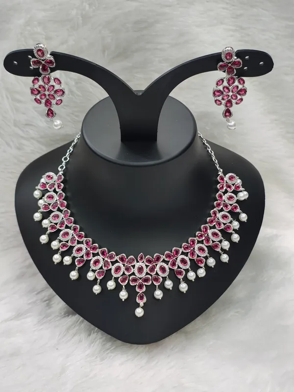 Ruby_Pink_American_Diamond_Stone_Necklace_with_Earring_Set_For_Women