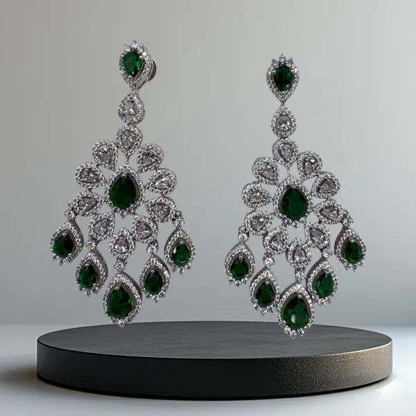 Dark_Green_American_Diamond_Stone_Earring_Set_For_Women