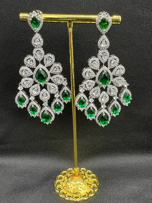 Dark_Green_American_Diamond_Stone_Earring_Set_For_Women