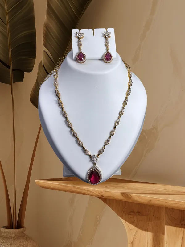 Ruby_Radiance_Teardrop_Necklace_with_Earring_Set_For_Women