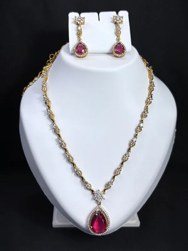 Ruby_Radiance_Teardrop_Necklace_with_Earring_Set_For_Women