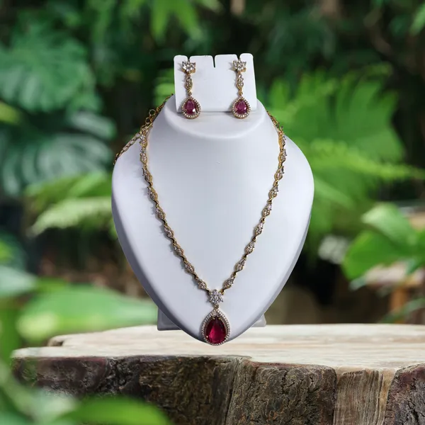 Ruby_Radiance_Teardrop_Necklace_with_Earring_Set_For_Women
