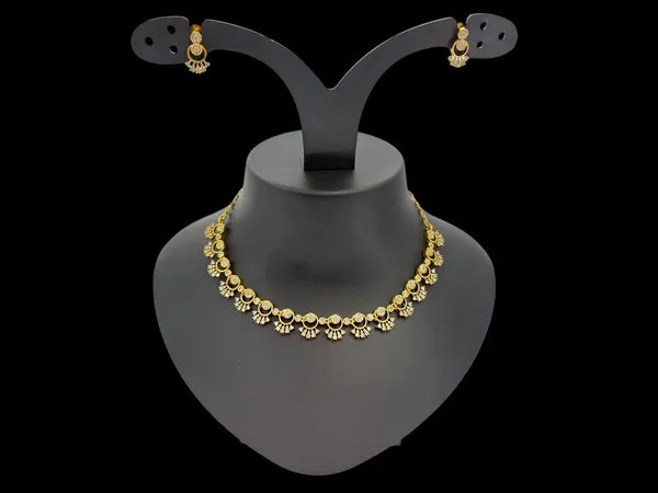 Temple-Inspired_Gold-Plated_Necklace_Set_with_White_Stones