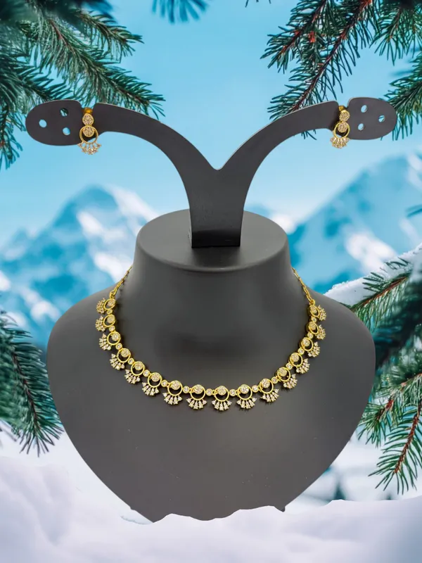 Temple-Inspired_Gold-Plated_Necklace_Set_with_White_Stones