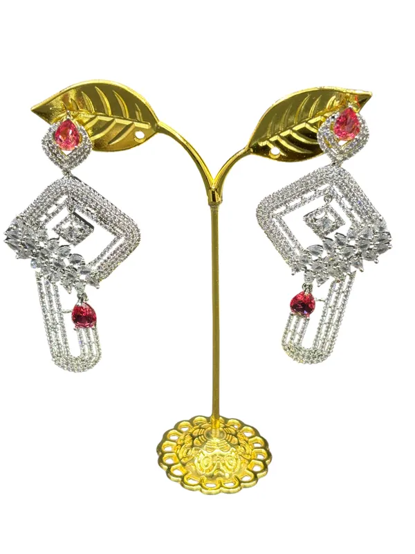 Maroon_American_Diamond_Stone_Earring_Set_For_Women