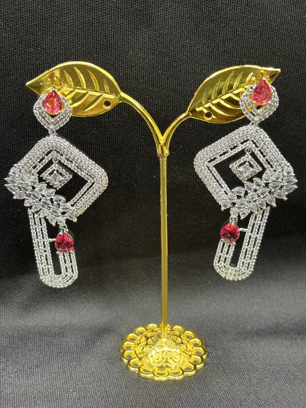 Maroon_American_Diamond_Stone_Earring_Set_For_Women