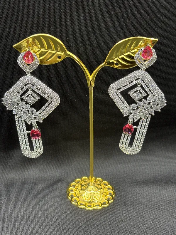 Maroon_American_Diamond_Stone_Earring_Set_For_Women