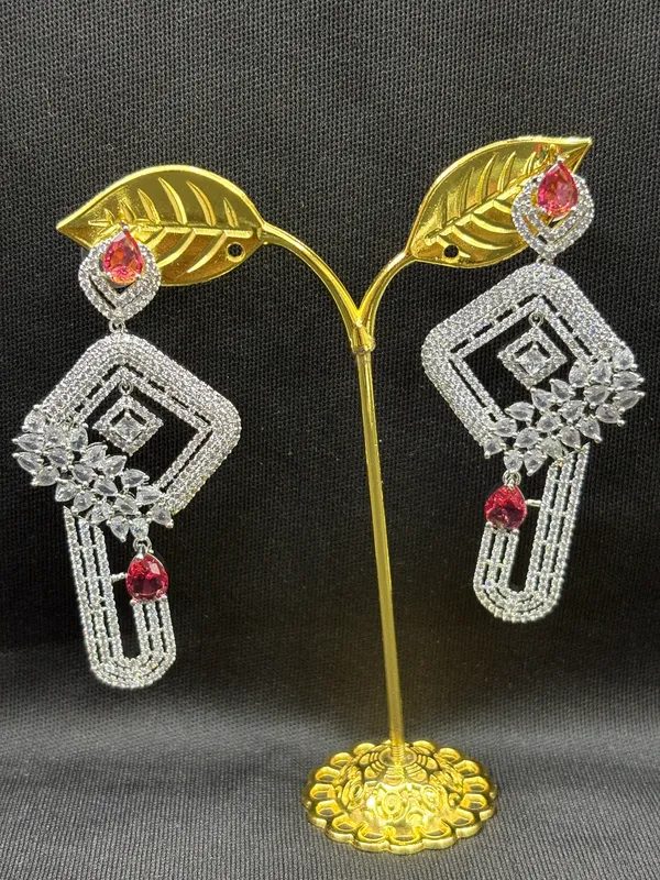 Maroon_American_Diamond_Stone_Earring_Set_For_Women