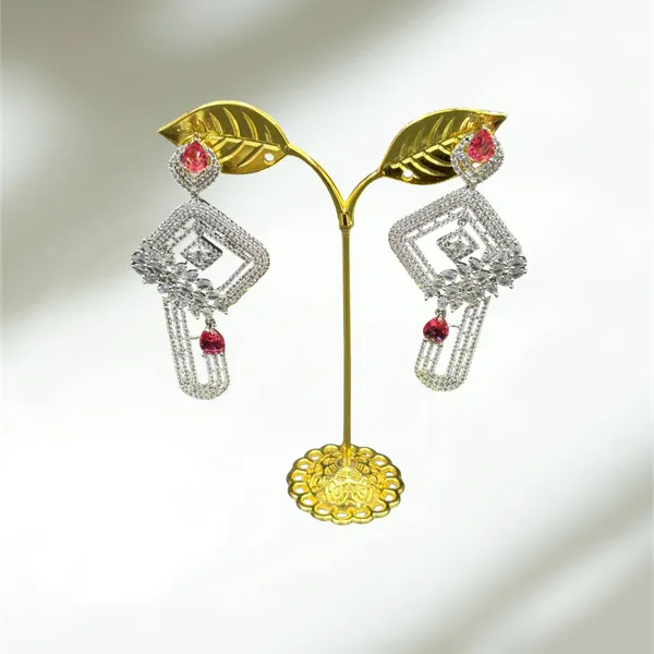 Maroon_American_Diamond_Stone_Earring_Set_For_Women