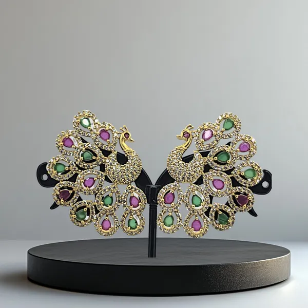 Elegant_Dual-Tone_Peacock_Earrings