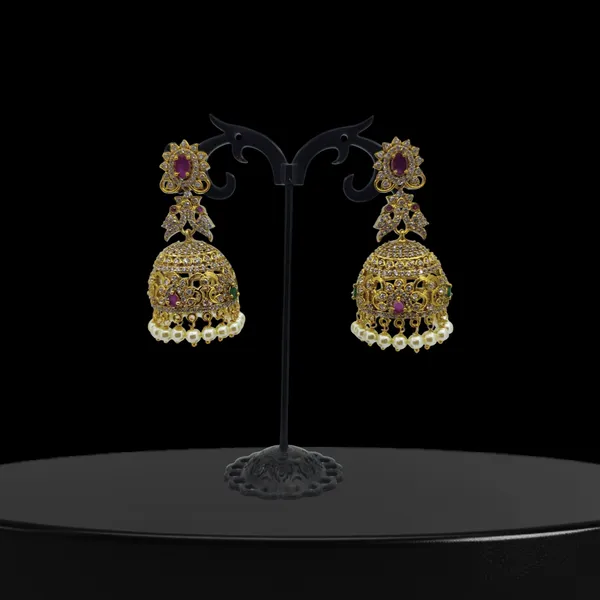 Regal_Ruby_Floral_Jhumka_Earrings