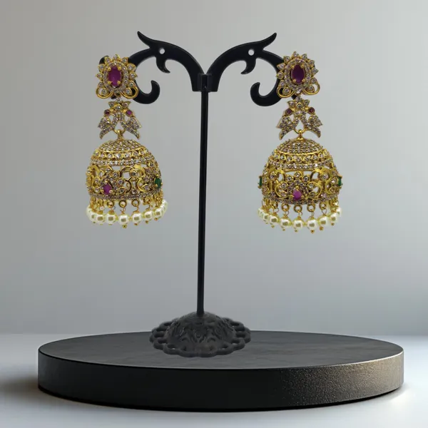 Regal_Ruby_Floral_Jhumka_Earrings