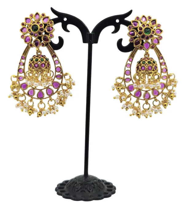 Kundan_Floral_Chandbali_Jhumka_Earrings