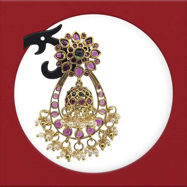 Kundan_Floral_Chandbali_Jhumka_Earrings
