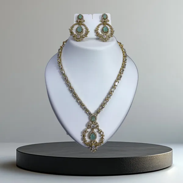 Mint_Empress_Gold-Tone_Necklace_with_Earring_Set_For_Women