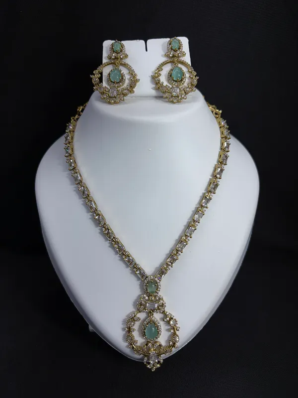 Mint_Empress_Gold-Tone_Necklace_with_Earring_Set_For_Women
