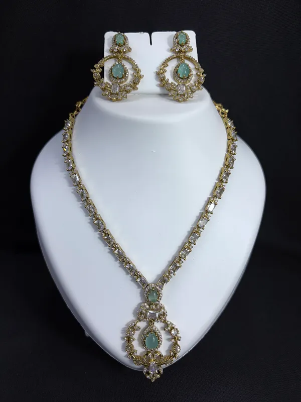 Mint_Empress_Gold-Tone_Necklace_with_Earring_Set_For_Women
