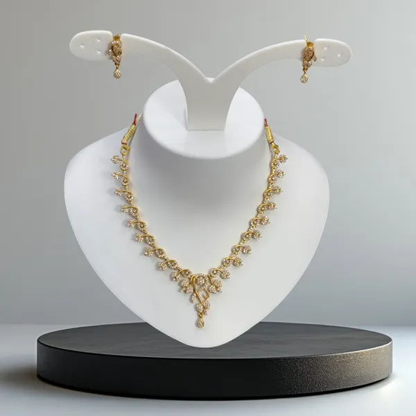 Matt_Gold_Elegant_Crystal_Vine_Necklace_Set_For_Women