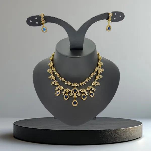 Elegant_Floral_Necklace_Set_with_Navy_Blue_Stones