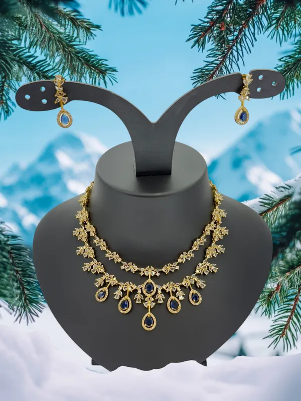 Elegant_Floral_Necklace_Set_with_Navy_Blue_Stones