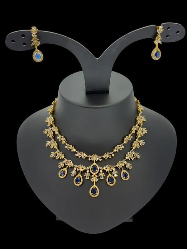 Elegant_Floral_Necklace_Set_with_Navy_Blue_Stones