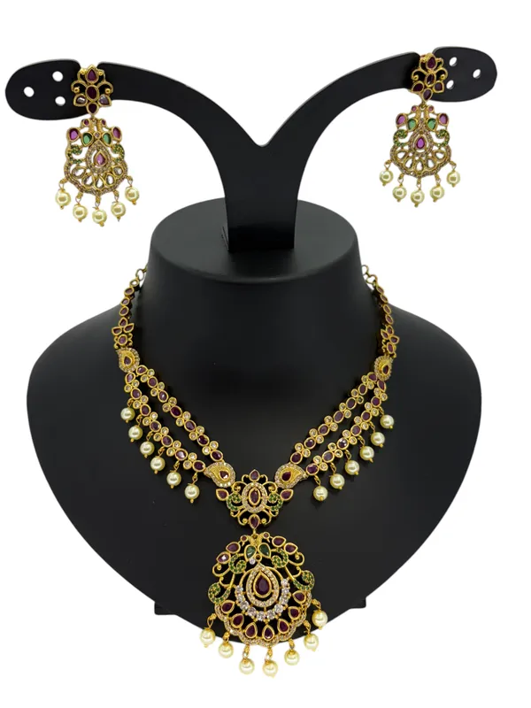 Antique_Gold_Plated_AD_Necklace_Set_with_Green_and_Ruby_Stones