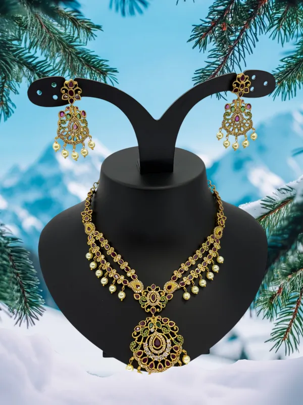Antique_Gold_Plated_AD_Necklace_Set_with_Green_and_Ruby_Stones