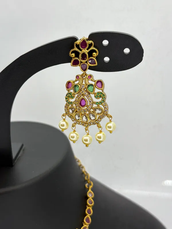 Antique_Gold_Plated_AD_Necklace_Set_with_Green_and_Ruby_Stones