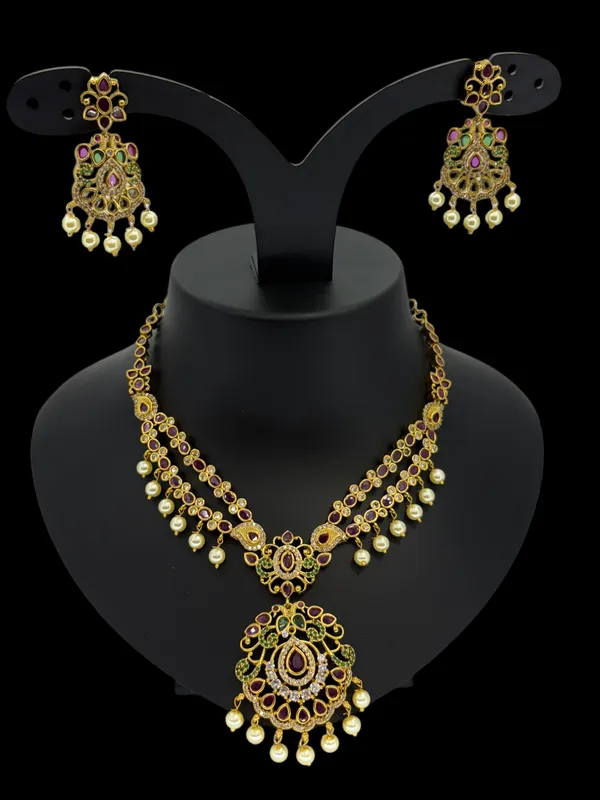 Antique_Gold_Plated_AD_Necklace_Set_with_Green_and_Ruby_Stones
