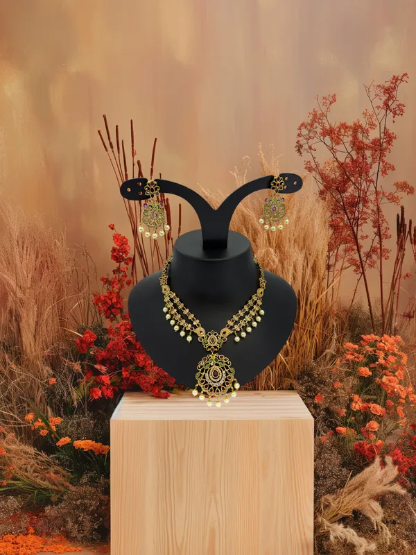 Antique_Gold_Plated_AD_Necklace_Set_with_Green_and_Ruby_Stones