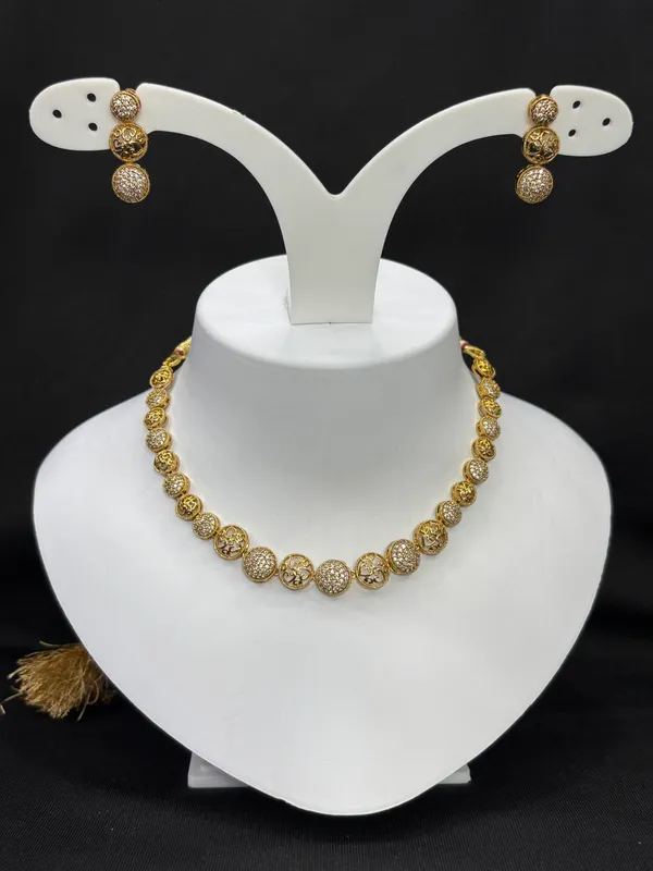 Matt_Gold_American_Diamond_Ad_Stone_Necklace_with_Earring_Set_For_Women