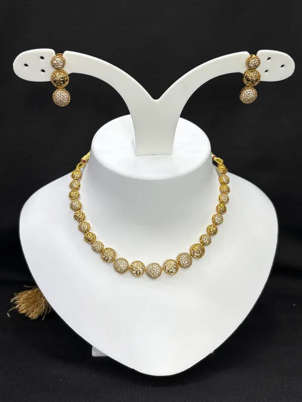 Matt_Gold_American_Diamond_Ad_Stone_Necklace_with_Earring_Set_For_Women