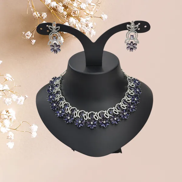 Mattte_Purple_American_Diamond_Stone_Necklace_with_Earring_Set_For_Women