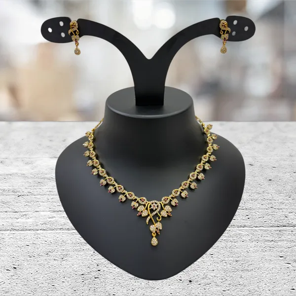 Matt_Gold_American_Diamond_Stone_Necklace_with_Earring_Set_For_Women
