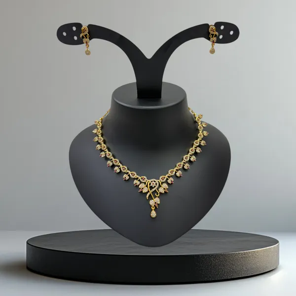 Matt_Gold_American_Diamond_Stone_Necklace_with_Earring_Set_For_Women
