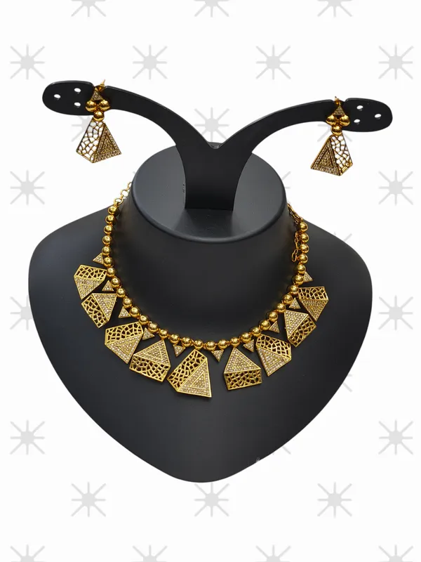 Matt_Gold_American_Diamond_Stone_Necklace_with_Earring_Set_For_Women