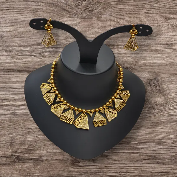 Matt_Gold_American_Diamond_Stone_Necklace_with_Earring_Set_For_Women