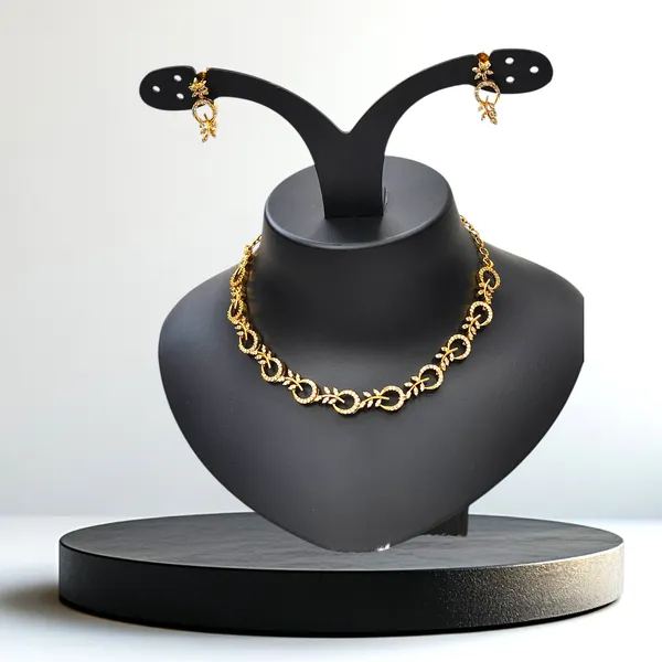 Matt_Gold_American_Diamond_Stone_Necklace_with_Earring_Set_For_Women