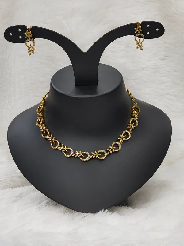 Matt_Gold_American_Diamond_Stone_Necklace_with_Earring_Set_For_Women