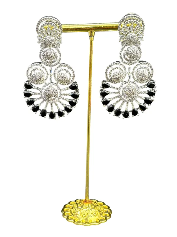 Deep_Black_Jet_American_Diamond_Stone_Earring_Set_For_Women