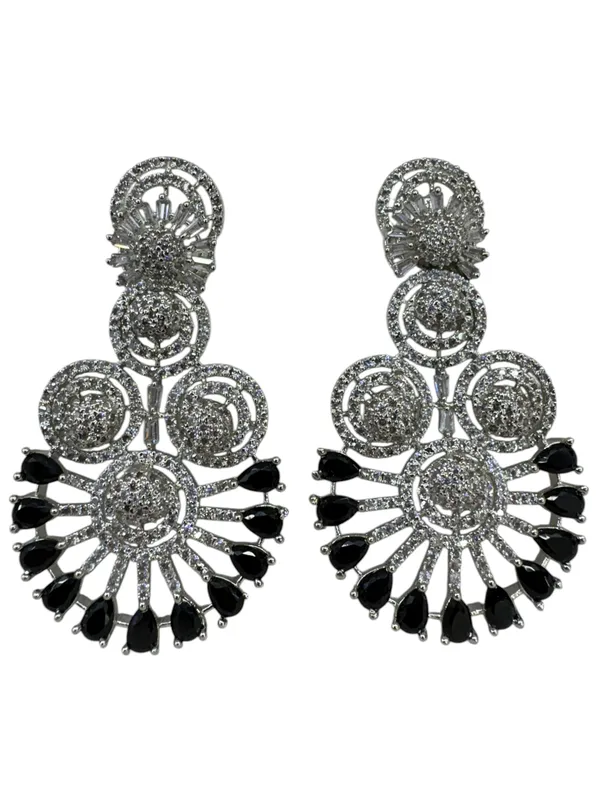 Deep_Black_Jet_American_Diamond_Stone_Earring_Set_For_Women