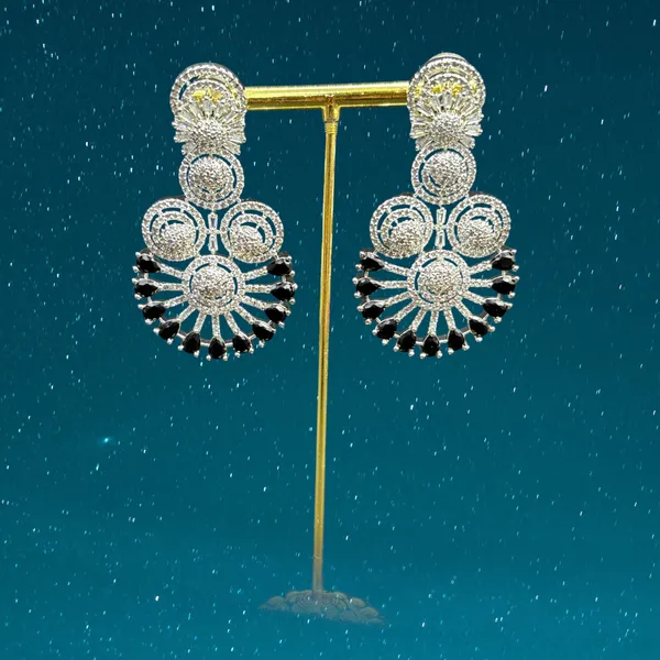 Deep_Black_Jet_American_Diamond_Stone_Earring_Set_For_Women