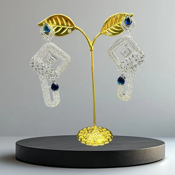 Navy_Blue_American_Diamond_Stone_Earring_Set_For_Women