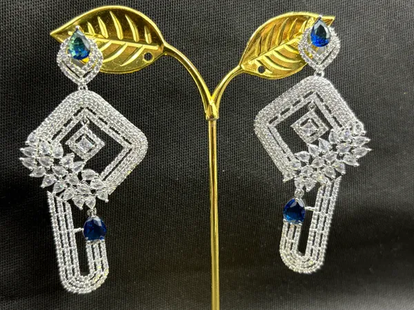 Navy_Blue_American_Diamond_Stone_Earring_Set_For_Women