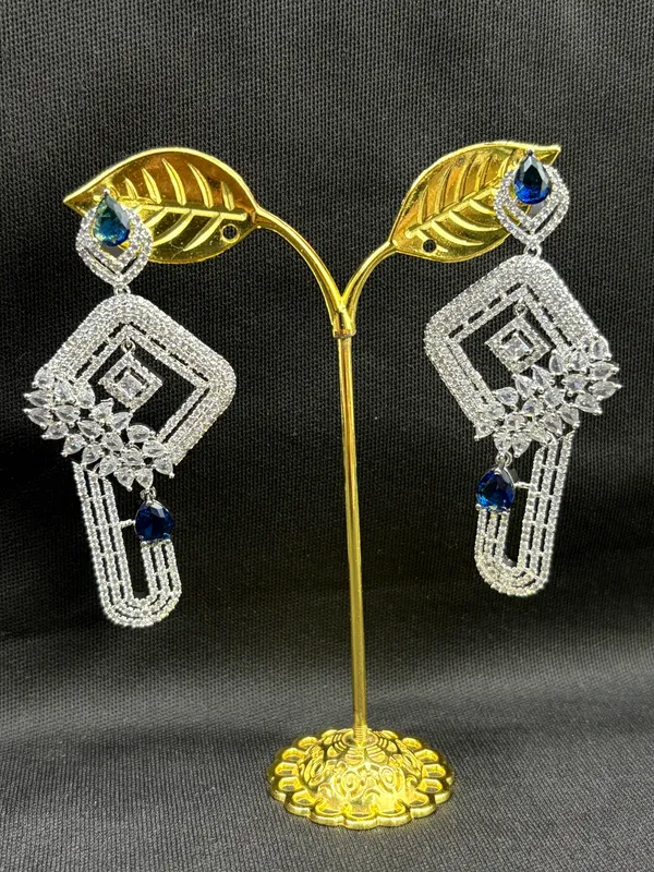 Navy_Blue_American_Diamond_Stone_Earring_Set_For_Women